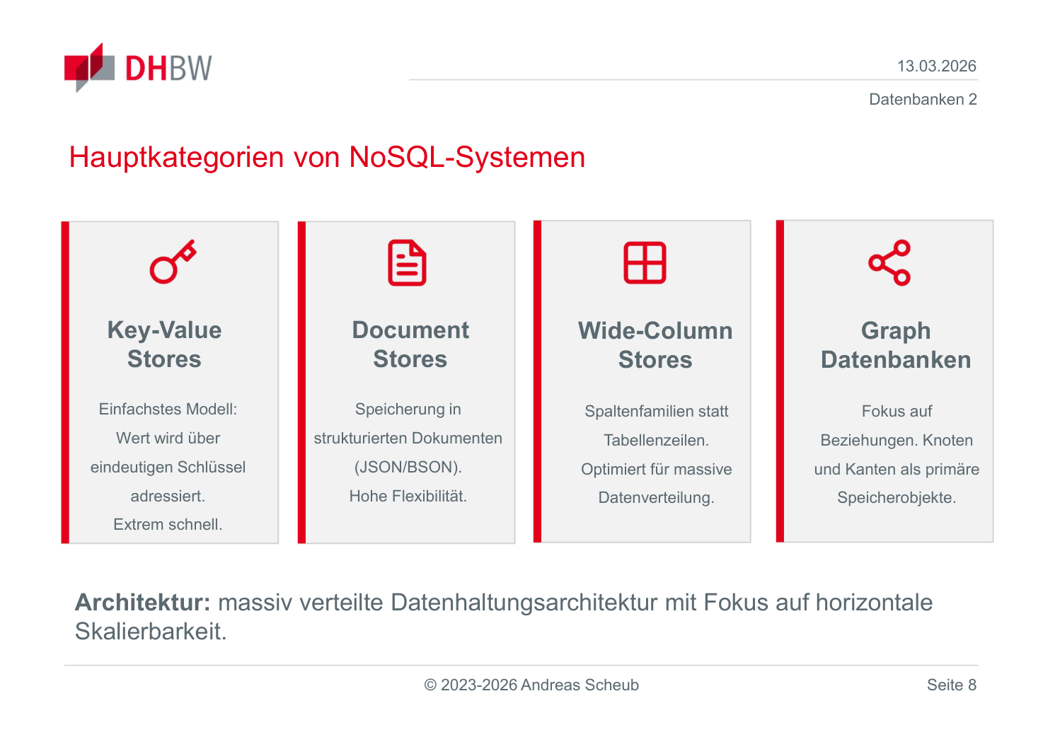 Hauptkategorien von NoSQL-Systemen