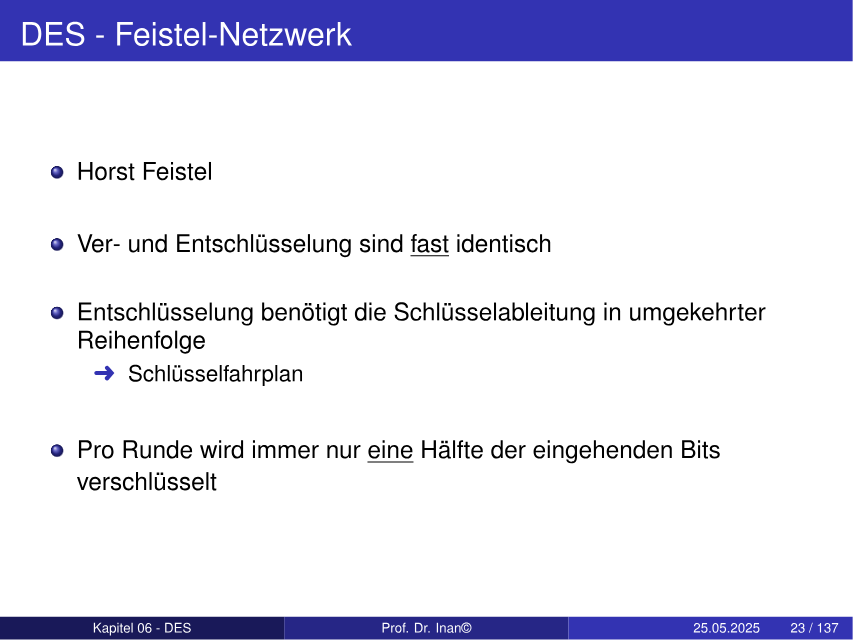 Feistel-Netzwerk im DES