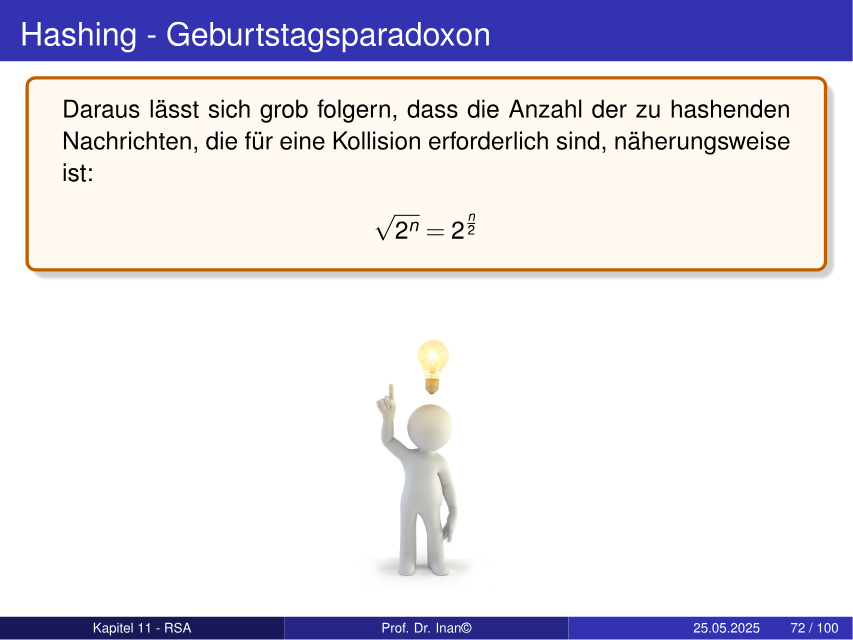 Geburtstagsparadoxon bei Hash-Funktionen