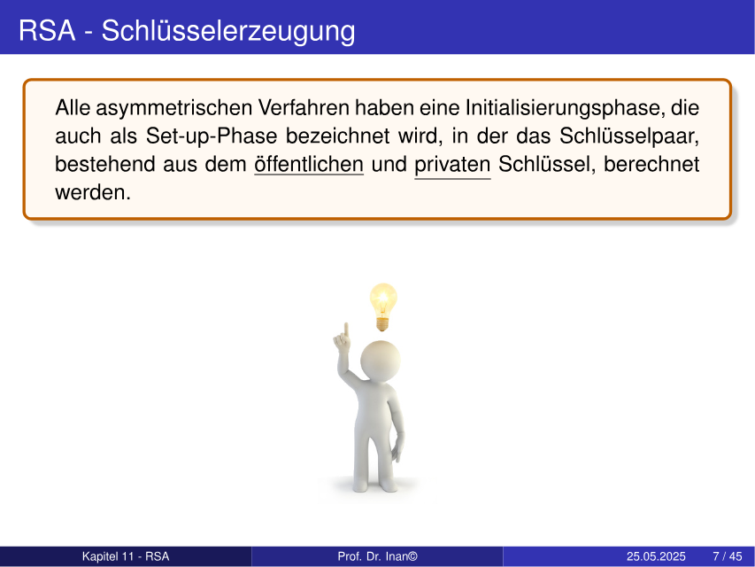 RSA-Schlüsselerzeugung mit öffentlichem und privatem Schlüssel